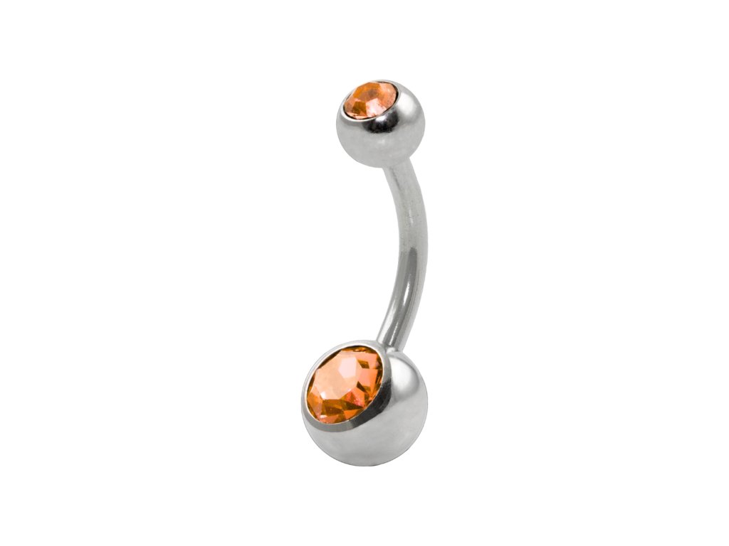 BANANA BELL AÇO C/ STRASS 2 PEDRAS - LARANJA