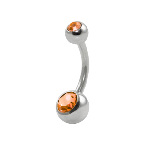 BANANA BELL AÇO C/ STRASS 2 PEDRAS - LARANJA