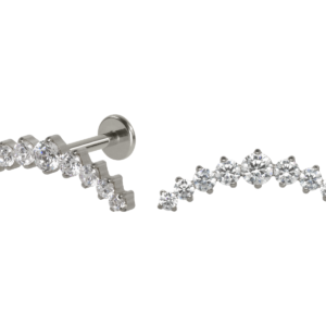 LABRET TITÂNIO R/I CLUSTER 9 ZIRCÔNIAS