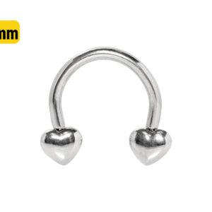 FERRADURA TITÂNIO PUSH PIN CORAÇÃO - 1.2 X 8MM