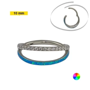 SEGMENTO CLICKER TITÂNIO 2 FILEIRAS ZIRCÔNIA/ OPALA - 10MM