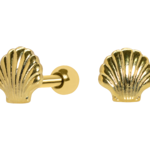 MICRO RETO CONCHA DO MAR - BANHADO A OURO