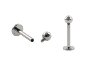 LABRET TITÂNIO R/I ESFERA LAPIDADA – 1.2 X 8 X 3MM