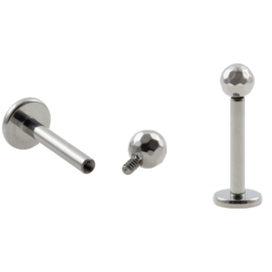 LABRET TITÂNIO R/I ESFERA LAPIDADA - 1.2 X 8 X 3MM
