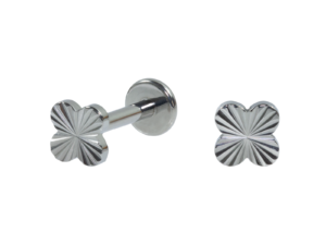 LABRET TITÂNIO R/I TREVO DIAMANTADO