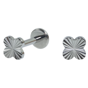 LABRET TITÂNIO R/I TREVO DIAMANTADO