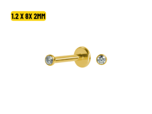 LABRET AÇO PVD R/I C/ ZIRCÔNIA CRAV. INGLESA – 1.2X8X2MM