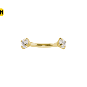MICRO-CURVO AÇO PVD GOLD R/I C/ ZIRCÔNIA - 6MM