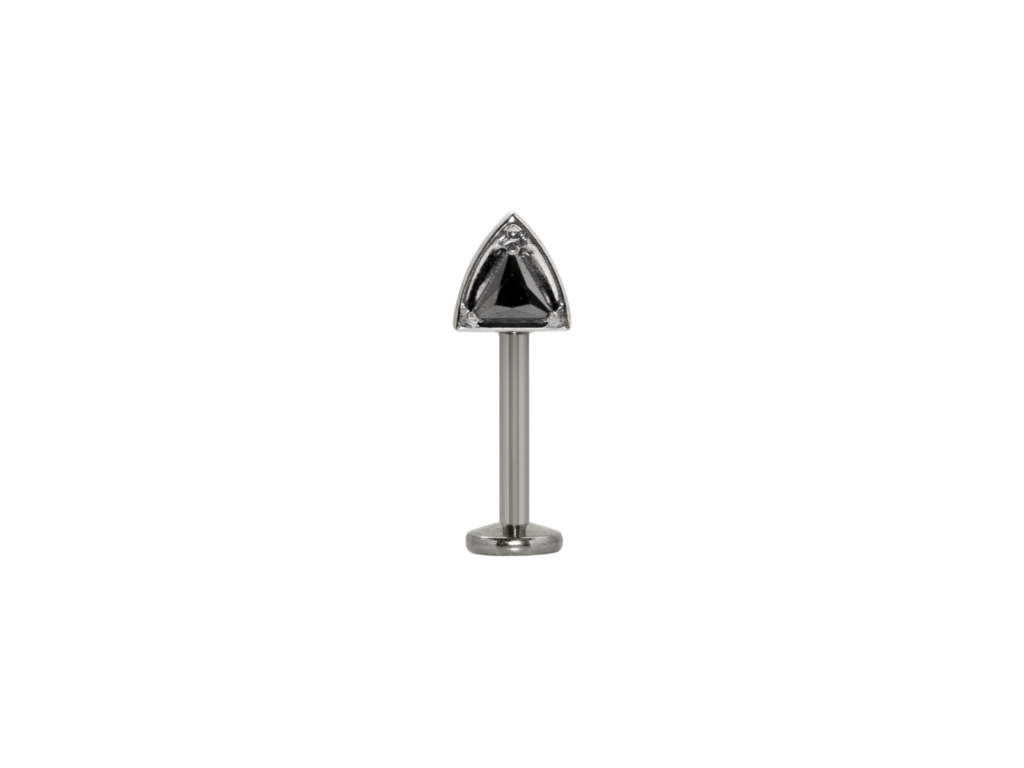 LABRET TITÂNIO R/I SPIKE C/ ZIRCÔNIA BLACK