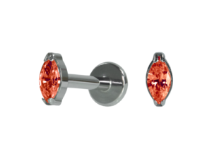 LABRET TITÂNIO R/I PONTO DE LUZ NAVETE LARANJA – 2 /4.5MM