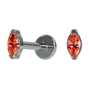 LABRET TITÂNIO R/I PONTO DE LUZ NAVETE LARANJA - 2 /4.5MM