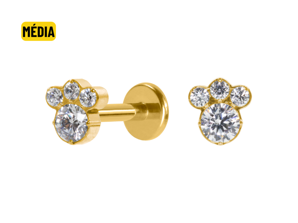 LABRET TITÂNIO R/I PATINHA MÉDIA - PVD GOLD