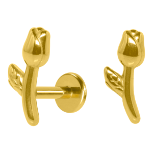 LABRET AÇO R/I ROSA - PVD GOLD