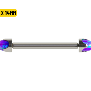 MAMILO TITÂNIO R/I C/ OPALA AZUL - 1.6 X 14MM