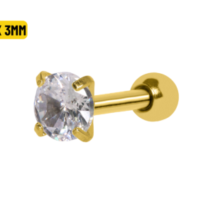 MICRO RETO PONTO DE LUZ PVD GOLD - 6 X 3MM