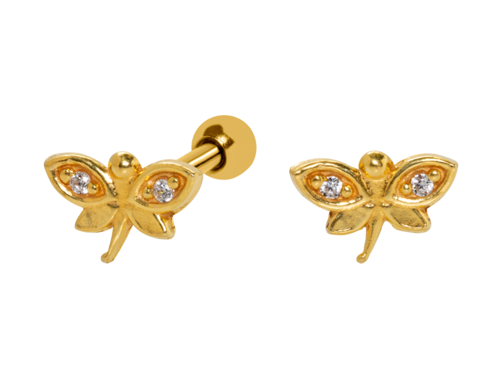 MICRO RETO MINI LIBÉLULA C36 - BANHADO A OURO