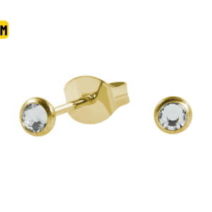 PAR BRINCO TITÂNIO PVD FLAT C/ ZIRCÔNIA - 3MM