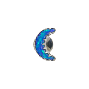 LABRET TITÂNIO R/I LUA C/ OPALA - AZUL