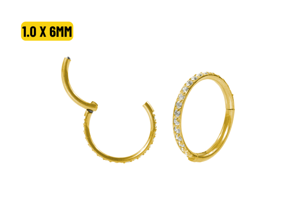 SEGMENTO CLICKER TITÂNIO PVD C/ ZIRCÔNIA - 1.0 X 6MM