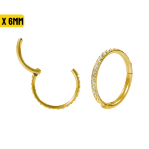 SEGMENTO CLICKER TITÂNIO PVD C/ ZIRCÔNIA - 1.0 X 7MM