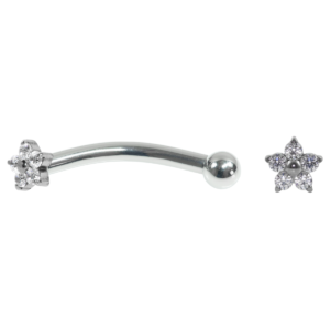 MICRO CURVO TITÂNIO R/I MINI FLOR C/ ZIRCÔNIA - 1.2 X 10MM