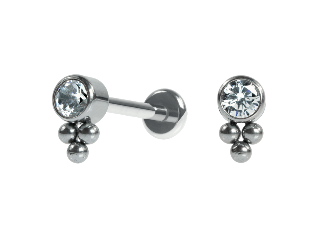 LABRET TITÂNIO R/I INDIANO C/ ZIRCÔNIA