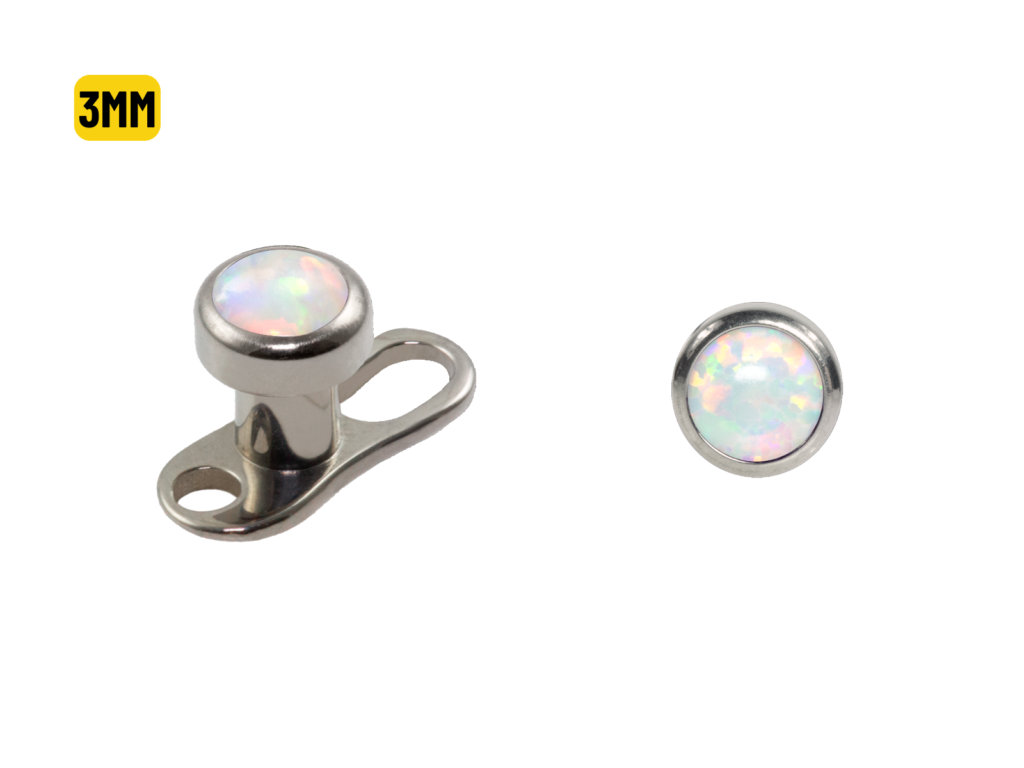 MICRODERMAL TITÂNIO C/ OPALA BOREAL - 3MM