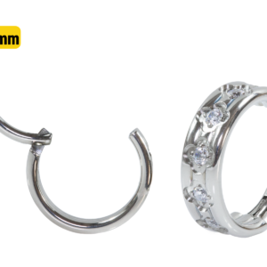 ARGOLA CLICKER TITÂNIO LATERLA C/ ZIRCÔNIA - 1.2 X 10MM