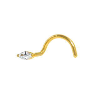 NOSTRIL TITÂNIO PVD GOLD C/ GARRAS PONTO DE LUZ - 0.8 X 6MM