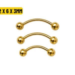 MICRO CURVO TITÂNIO PVD GOLD 1.2 X 6 X 3MM