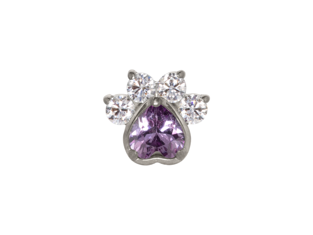 TOPO TITÂNIO 0.9 (1.2MM) - PATINHA C/ ZIRCÔNIA LILÁS