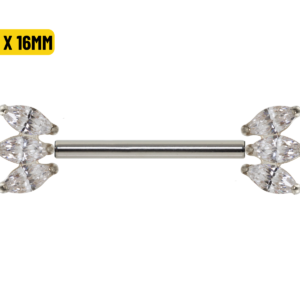 MAMILO TITÂNIO PUSH PIN C/ ZIRCÔNIA - 1.6 X 16MM