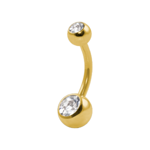 BANANA BELL AÇO PVD C/ STRASS 2 PEDRAS BRANCO - M