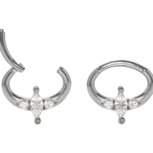 SEGMENTO CLICKER AÇO OVAL 3 PEDRAS