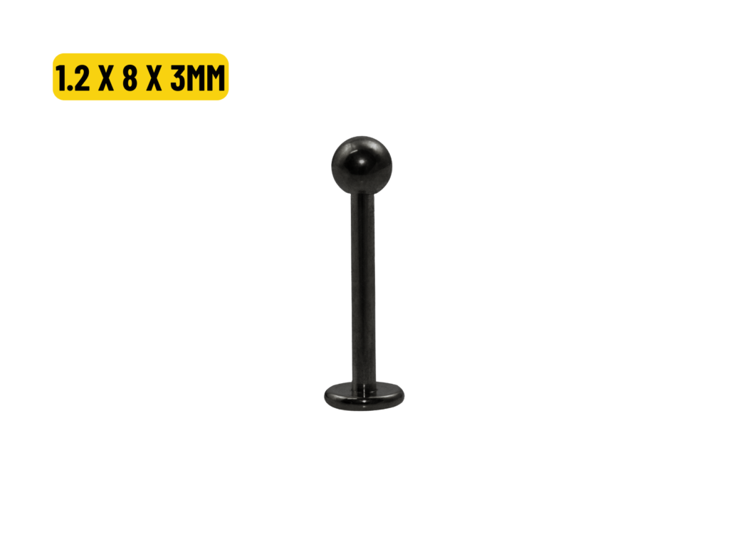 LABRET BANHADO BLACK - 1.2 X 8 X 3MM