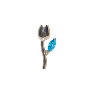TOPO TITÂNIO 0.9 (1.2MM) - ROSA C/ ZIRCÔNIA AZUL