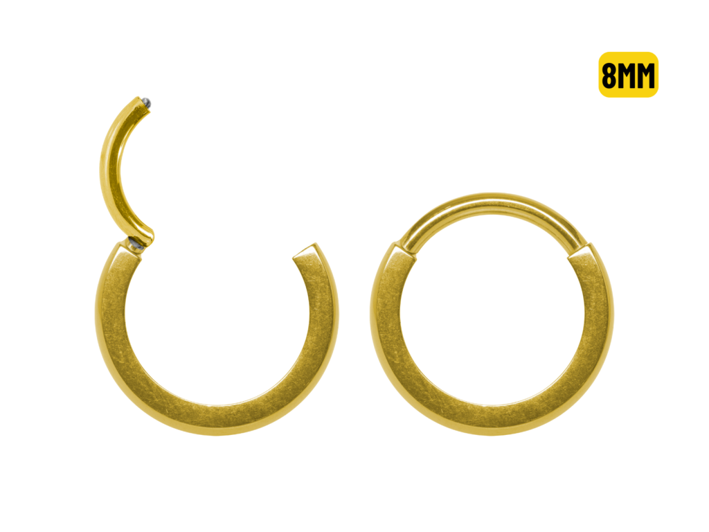 ARGOLA CLICKER TITÂNIO PVD GOLD LISA - 8MM