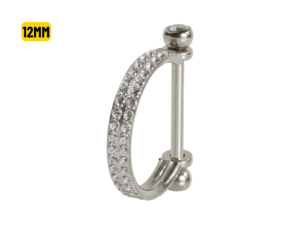 SEMI ARGOLA C/ BARRA AÇO R/I 2 FILEIRAS CRAVEJADAS – 12MM