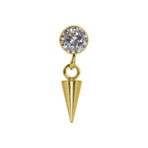 TOPO TITÂNIO PVD 0.9 (1.2MM) - ZIRCÔNIA C/ PINGENTE SPIKE