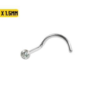 NOSTRIL AÇO C/ ZIRCÔNIA CRAV. INGLESA - 1.0 X 1.5MM