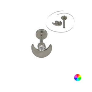 LABRET TITÂNIO R/I LUA C/ ZIRCÔNIA