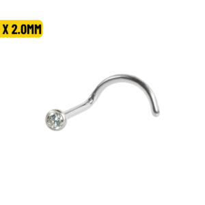 NOSTRIL AÇO C/ ZIRCÔNIA CRAV. INGLESA - 1.0 X 2.0MM