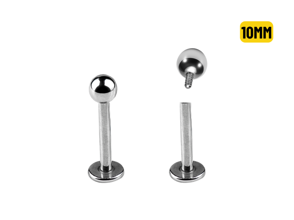 LABRET TITÂNIO NATURAL R/INTERNA 1.2 X 10 X 3MM