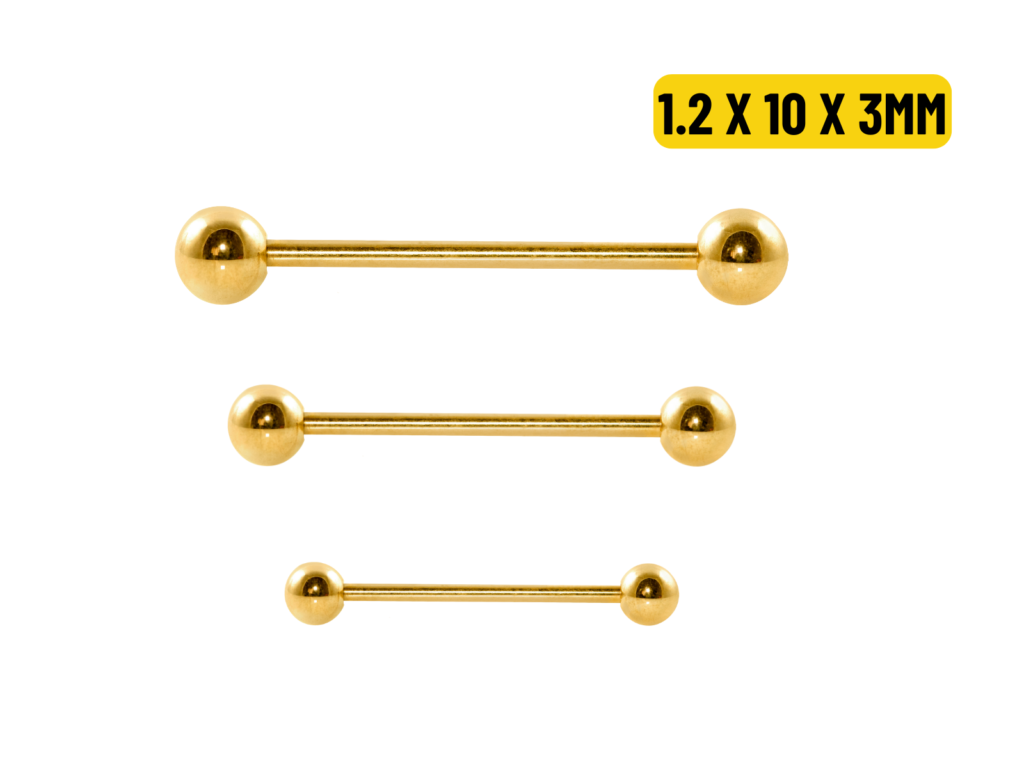 MICRO RETO PVD GOLD 1.2 X 10 X 3MM