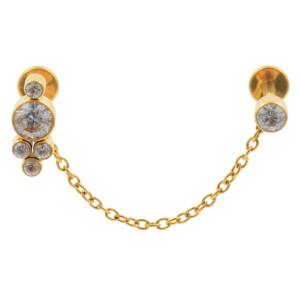 LABRET TITÂNIO PVD GOLD R/INTERNA CORRENTINHA INDIANO