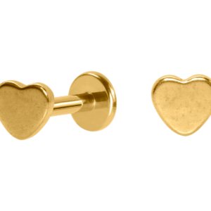 LABRET AÇO PVD GOLD R/I CORAÇÃO