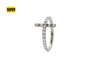 SEGMENTO CLICKER TITÂNIO CRUZ CRAVEJADA – 10MM