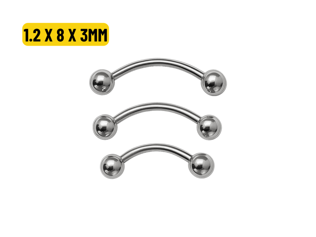 MICRO CURVO TITÂNIO - 1.2 X 8 X 3MM