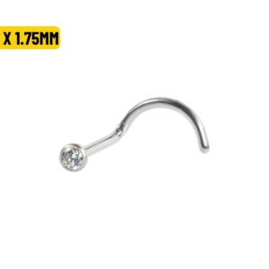 NOSTRIL AÇO C/ ZIRCÔNIA CRAV. INGLESA - 1.0 X 1.75MM