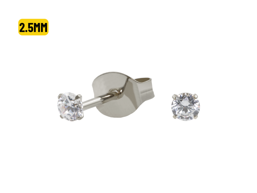 PAR BRINCO TITÂNIO C/ ZIRCÔNIA - 2.5MM